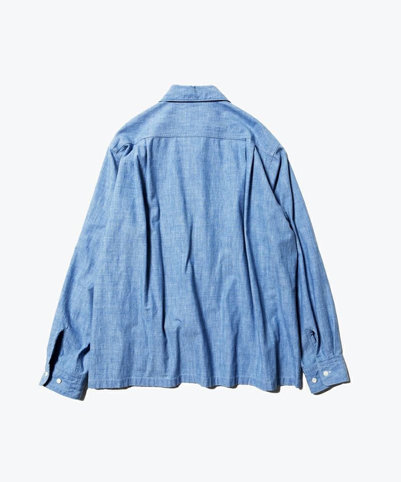 Unlikely＞Unlikely Open Collar Work Chambray with Flower | MAKES