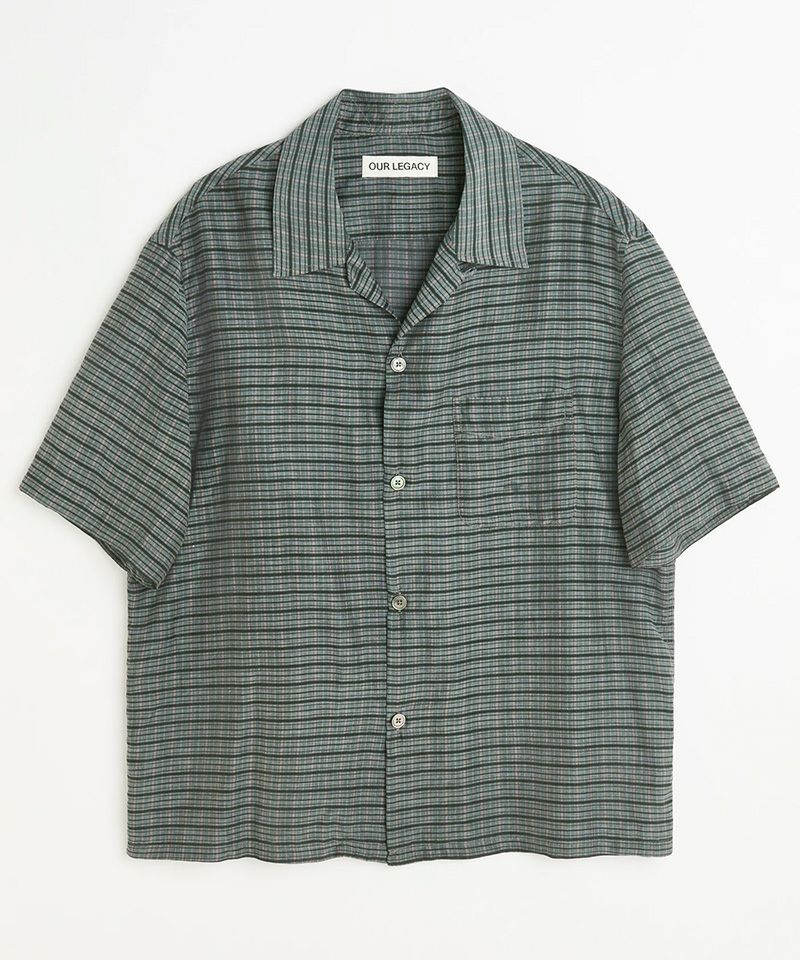 OUR LEGACY＞HEUSEN SHIRT SHORTSLEEVE-Picnic Check Cotton Silk