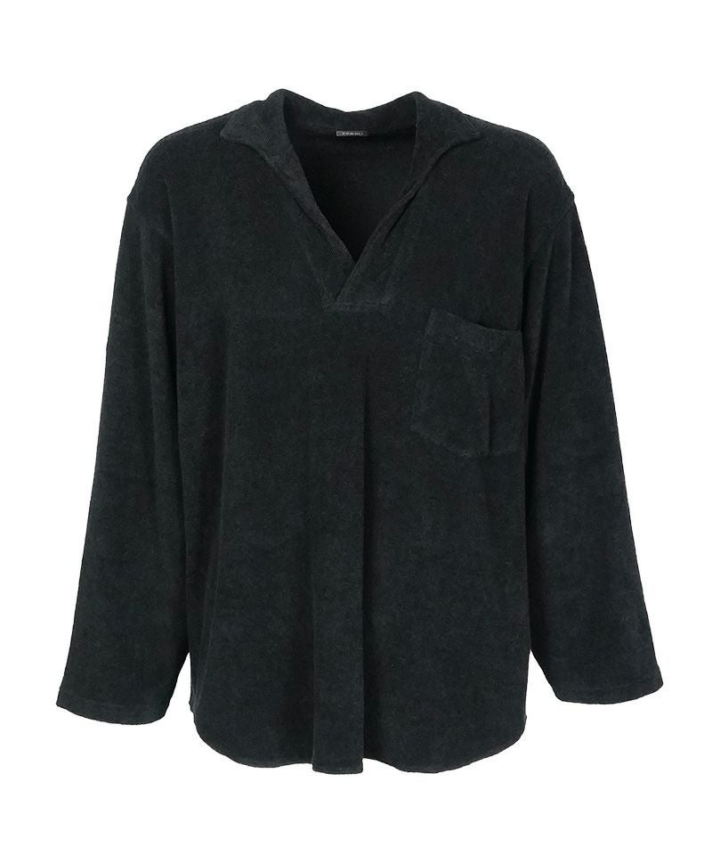 COMOLI スキッパーシャツ COMOLI (コモリ) シルクネル スキッパーシャツ