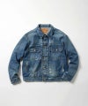 ＜GOLD＞RECYCLED WASTE SUVIN COTTON YARN 14oz. DENIM JACKET VINTAGE WASHED