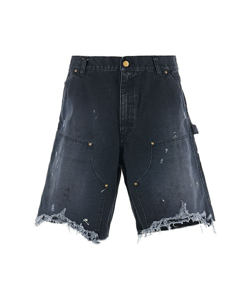 ＜SAINT MICHAEL＞DOUBLE KNEE SHORTS / BLACK