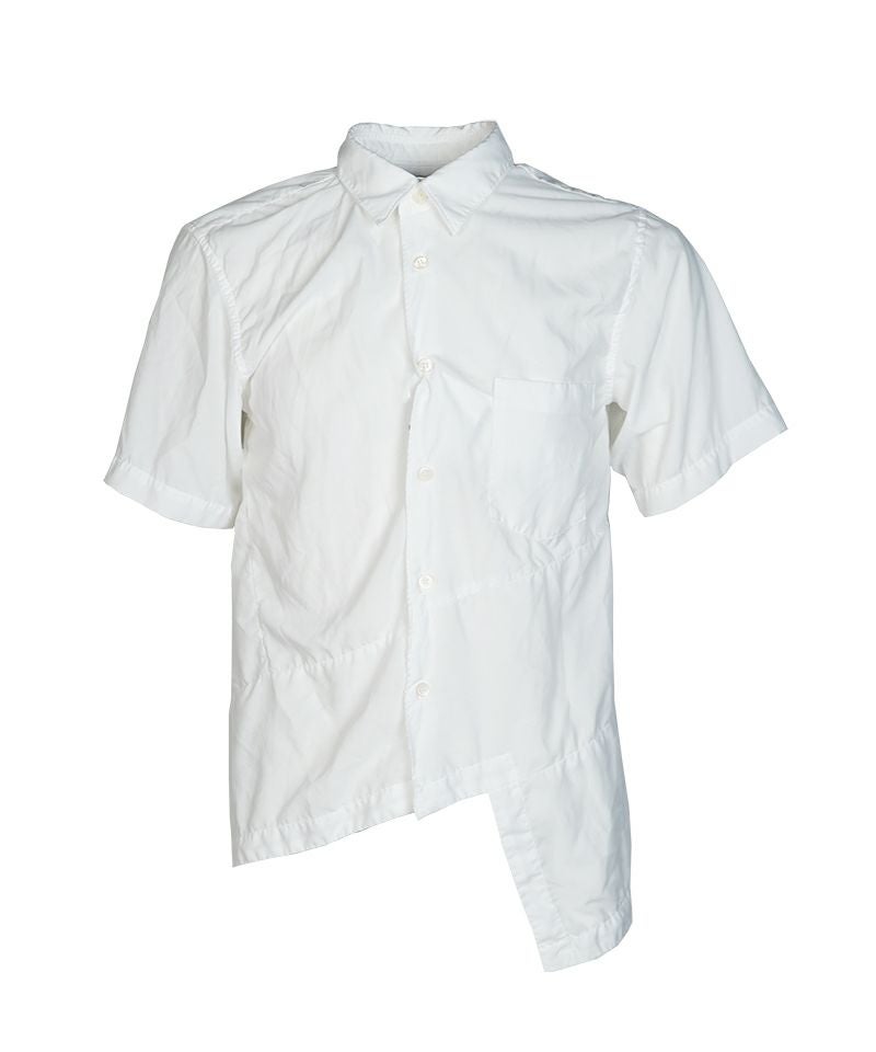 ブラックコムデギャルソン エステル カットオフブラウス 長袖シャツ S ホワイト BLACK COMME des GARCONS＞エステルスパンブロード 製品後加工 シャツ
