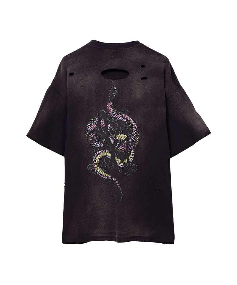 KAMIYA＞“KMY-SNAKE” Distressed T-shirt | MAKES ONLINE STORE