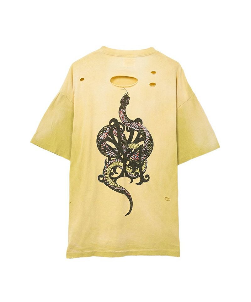 KAMIYA＞“KMY-SNAKE” Distressed T-shirt | MAKES ONLINE STORE
