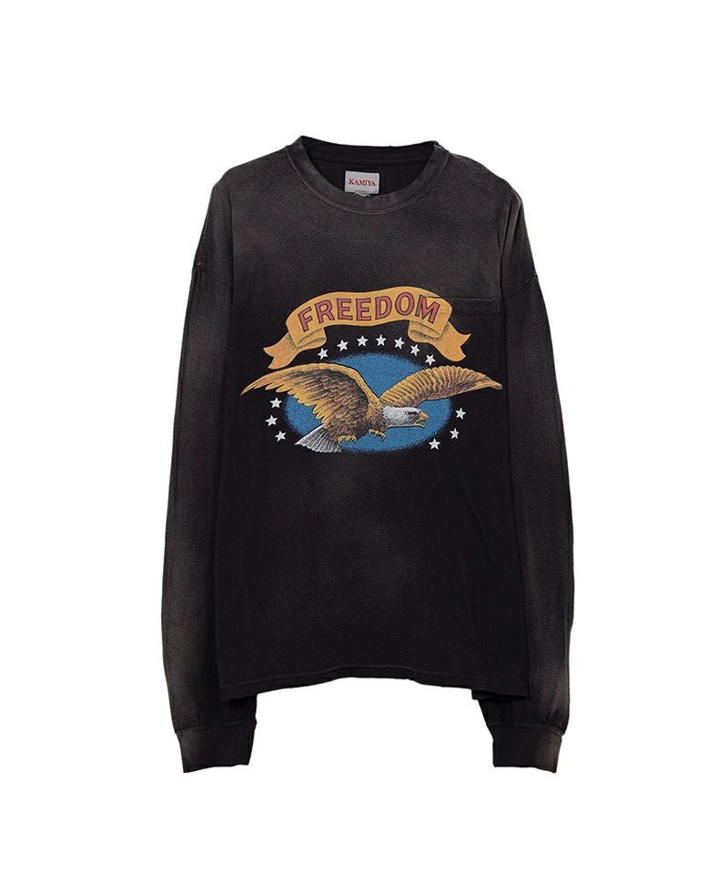 ＜KAMIYA＞“FREEDOM” Distressed L/S T-shirt