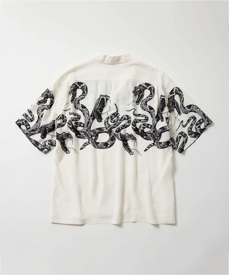 GOLD＞ “MONOTONE RATTLE SNAKE” OPEN SHIRT | MAKES ONLINE STORE