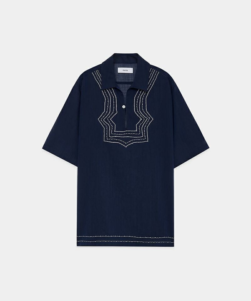 ＜MARKAWARE＞WOOL×RECYCLE POLYESTER TROPICAL EMBROIDERR SKIPPER S/S SHIRT