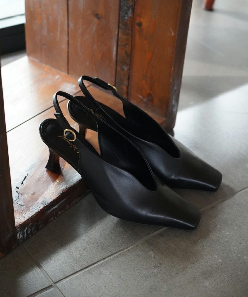 Mame Kurogouchi＞Curved Line Sling Back Heels | MAKES ONLINE STORE