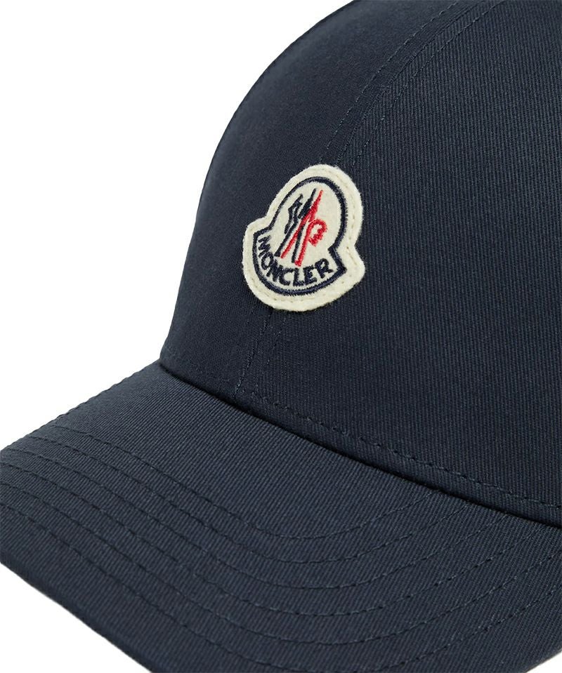 Moncler ネイビーキャップ リボン付き MONCLER (モンクレール) ベルベット ロゴ キャップ MCL3B00025549SE