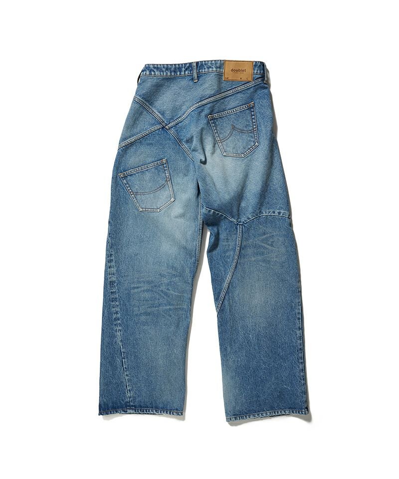 値下げ】EGONlab． 23SS ATOMIC DESTROYED WASHED DENIM PANTS BLUE 