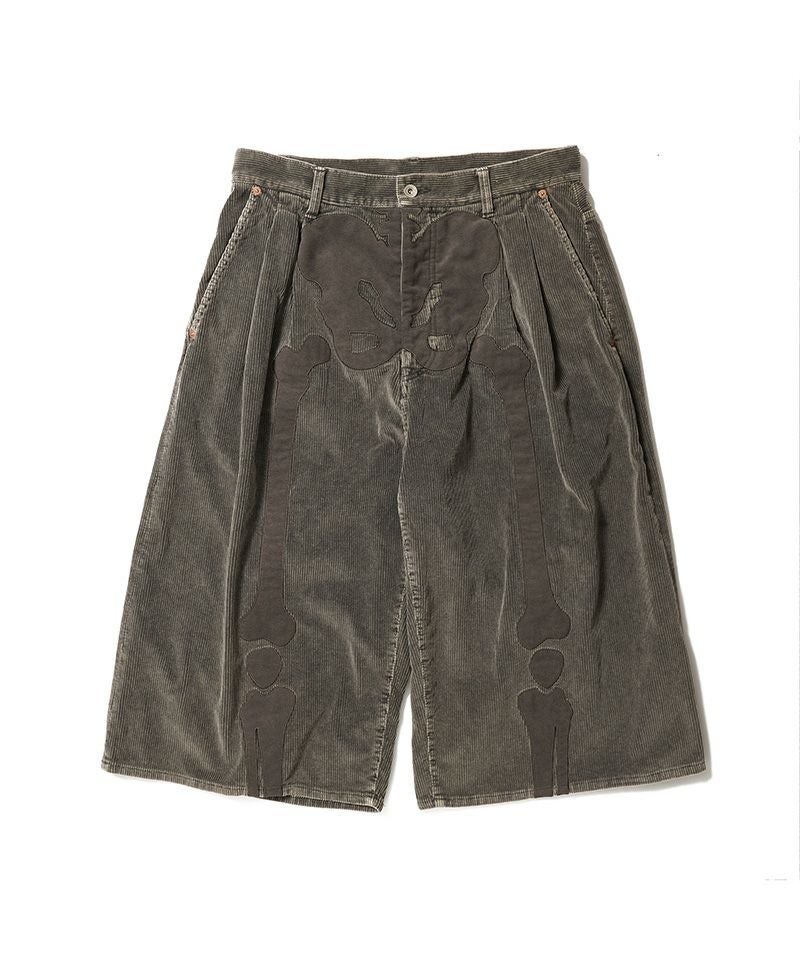 ＜doublet＞BONE APPLIQUE CORDUROY CROPPED PANTS
