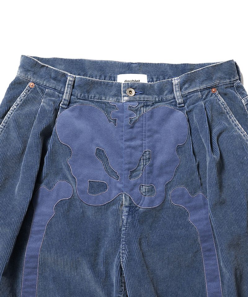 doublet＞BONE APPLIQUE CORDUROY CROPPED PANTS | MAKES ONLINE STORE