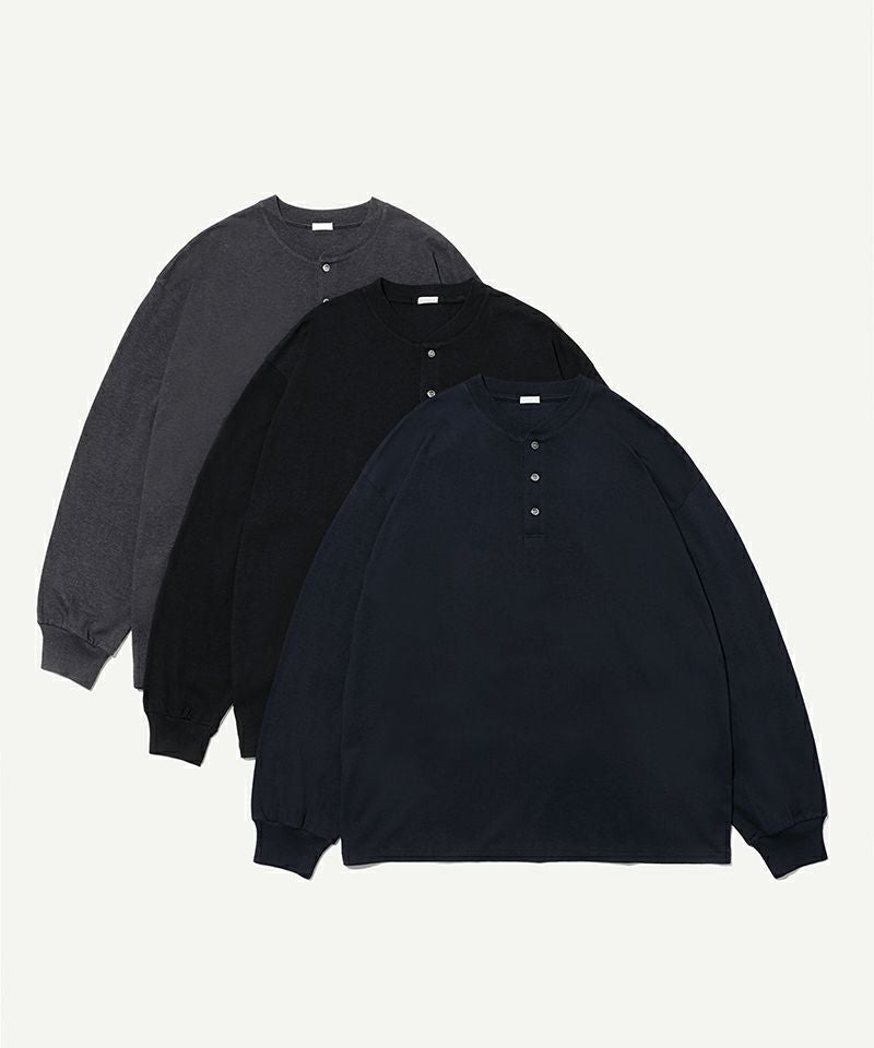 ＜A.PRESSE＞Cashmere Blend L/S Henley Neck Shirt