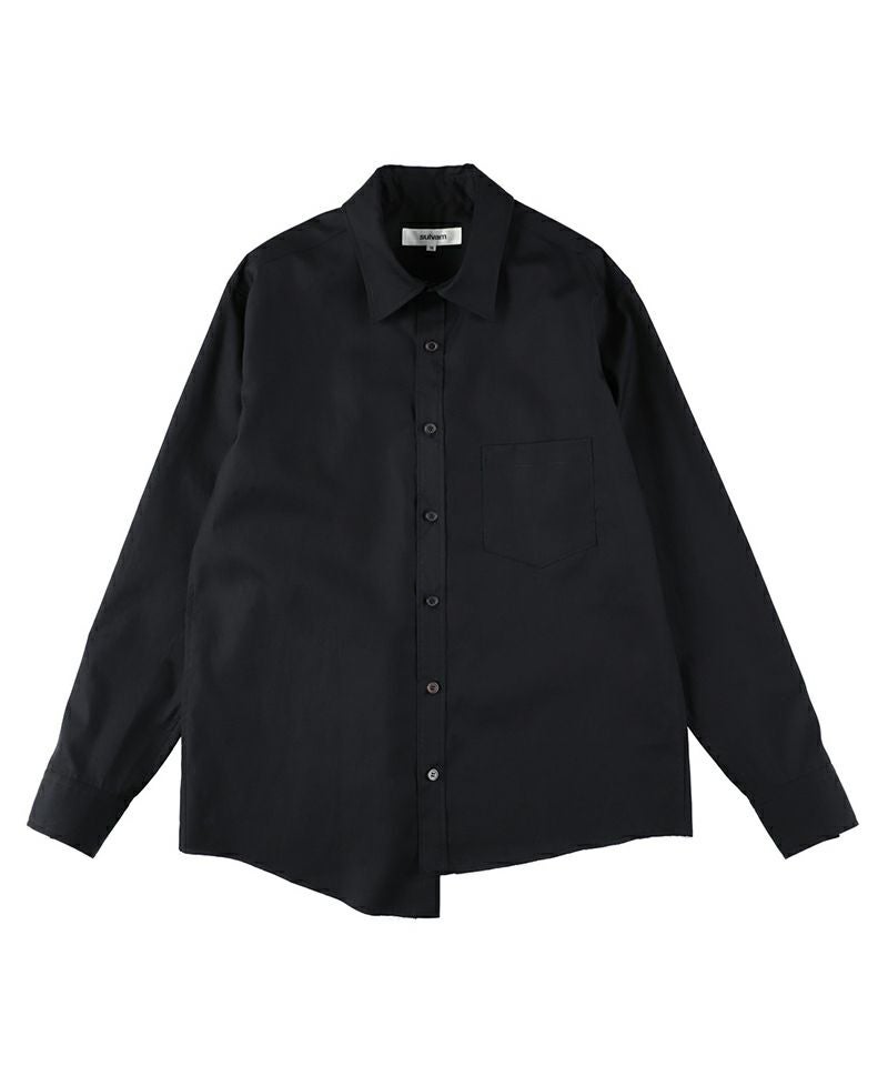＜sulvam＞台襟アシンメトリーシャツ
