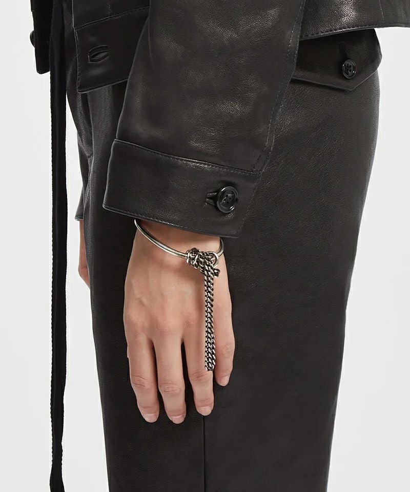 ANN DEMEULEMEESTER チェーン付きヴォッコバングル Ann Demeulemeester＞VOKKO IRREGULAR BANGLE WITH CHAIN | MAKES