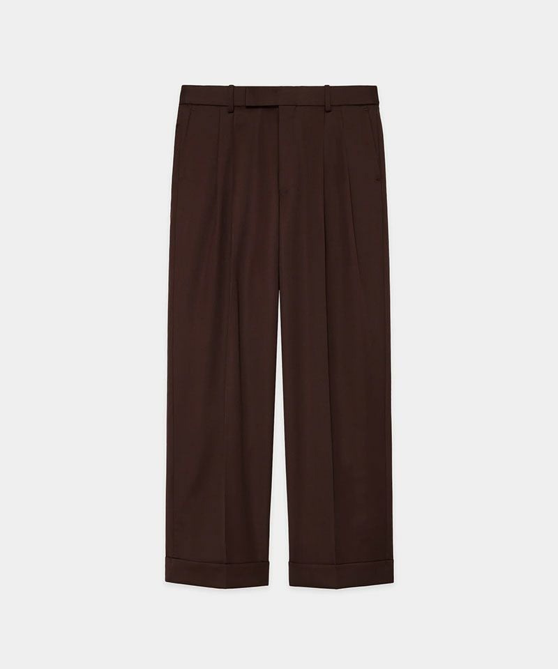 MARKAWARE＞Organic Wool 2/80 Gabardine Double Pleated Classic Wide