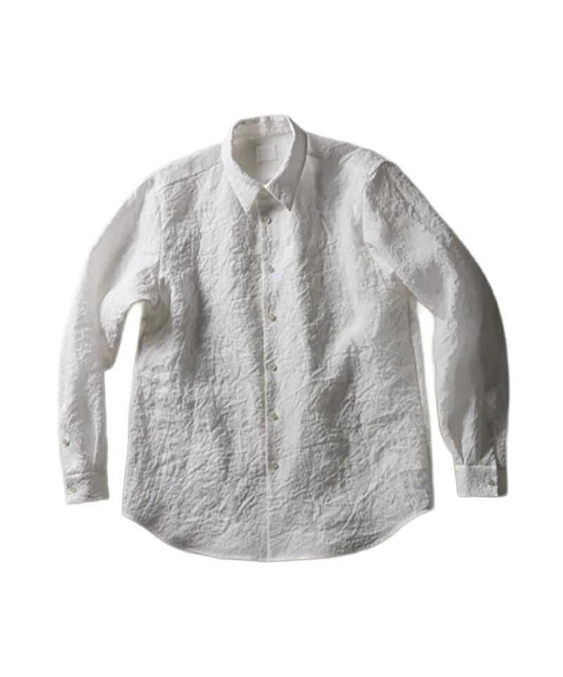 山内＞塩縮加工ラミーシャンブレーシャツ | MAKES ONLINE STORE