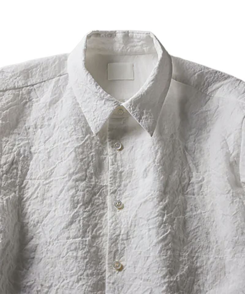 山内＞塩縮加工ラミーシャンブレーシャツ | MAKES ONLINE STORE