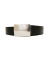 ＜HYKE＞LEATHER SQUARE BUCKLE BELT