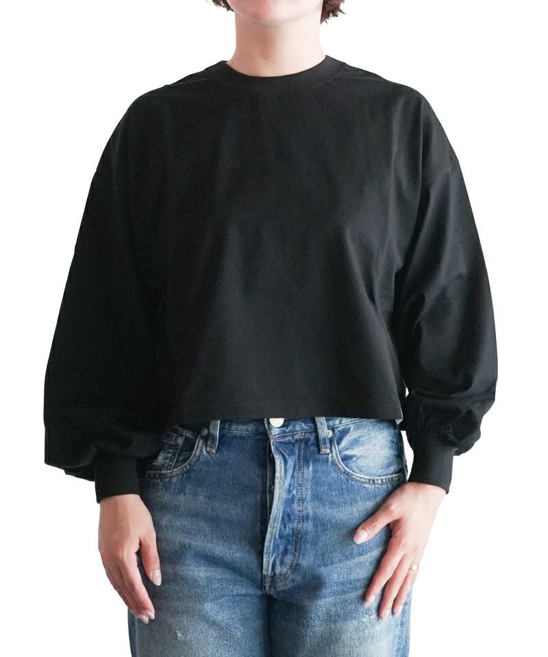 ＜HYKE＞CROPPED LONG-SLV TEE / BIG FIT (6.5OZ)