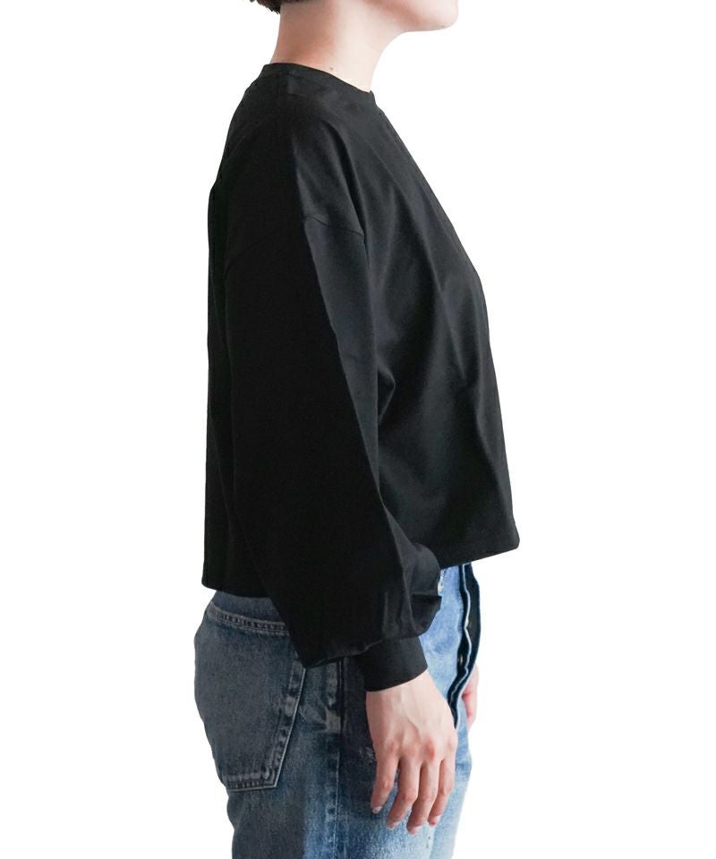 【新品】  HYKE / ハイク | LONG-SLV TEE/BIG FIT Tシャツ | 1 | ブラック | レディース HYKE LONG SLV TEE BIG FIT ロングスリーブトップス｜トゥモローランド