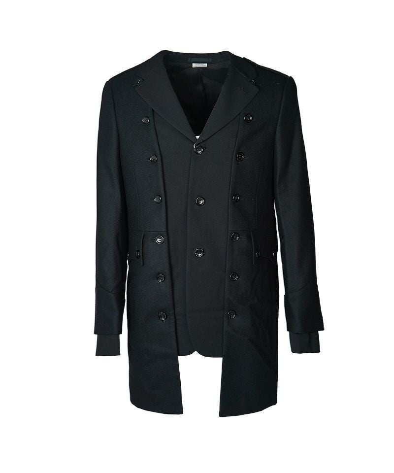 COMME des GARCONS HOMME PLUS＞ウールギャバジン×ウール/ナイロン