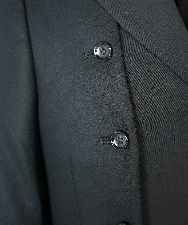【12/7まで10%オフ】ウールギャバジン×ウールナイロンフラノ 二重ジャケット COMME des GARCONS HOMME PLUS＞ウールギャバジン×ウール/ナイロン