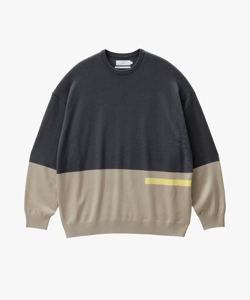 トップス Graphpaper Intarsia Crew Neck Knit Graphpaper＞High Gauge Intarsia L/S Oversized Crew Neck Knit