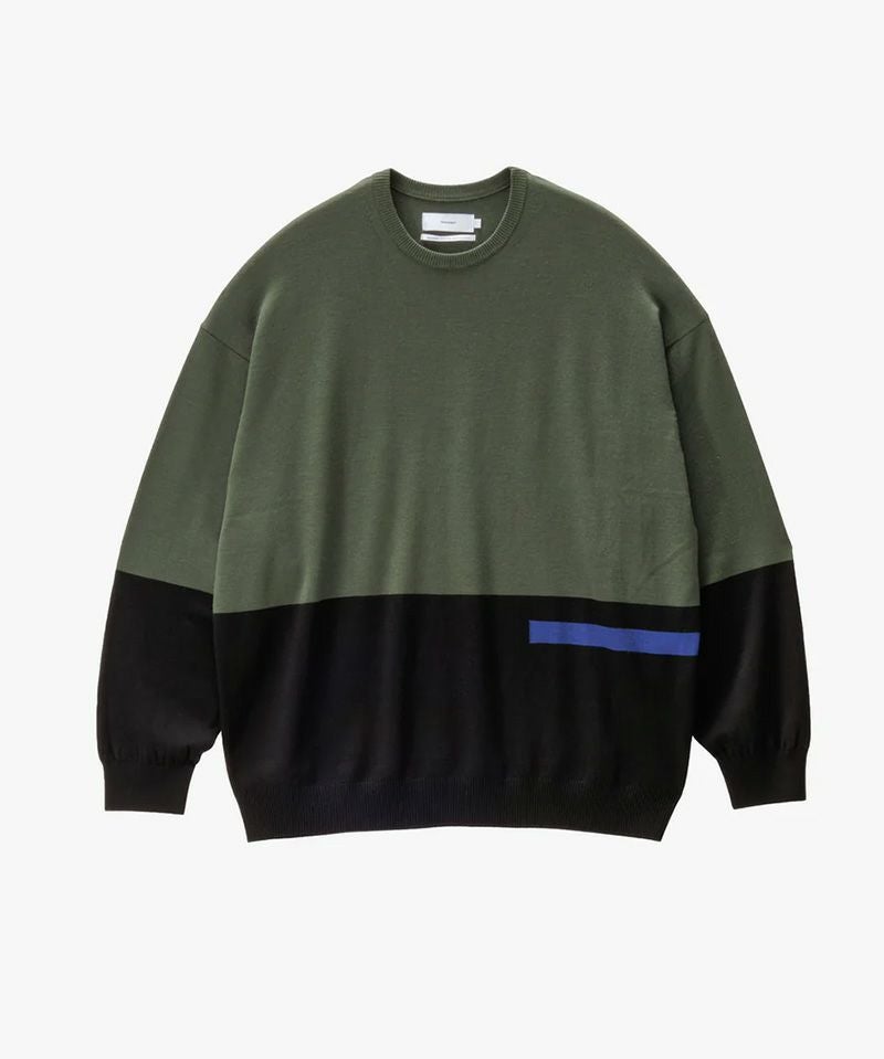トップス Graphpaper Intarsia Crew Neck Knit Graphpaper＞High Gauge Intarsia L/S Oversized Crew Neck Knit