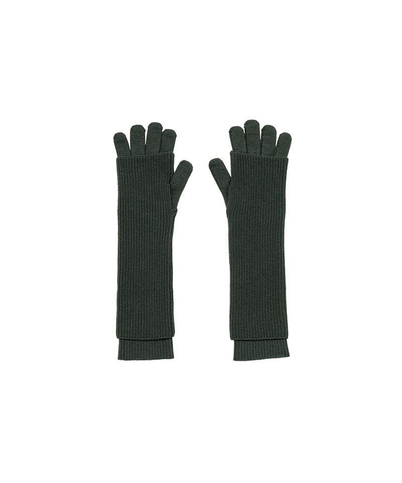 Graphpaper グローブ 手袋 Graphpaper＞Mercerized Fine Wool Knit Layered Gloves | MAKES
