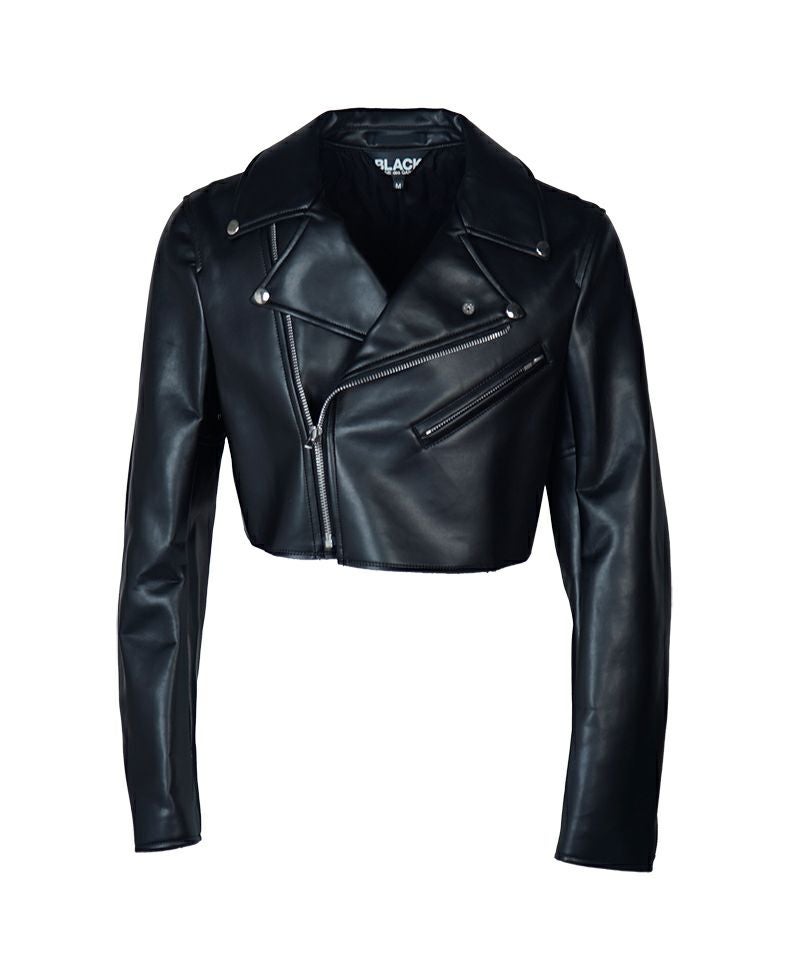 BLACK COMME des GARCONS＞シンセティックレザー／スタッズ ジャケット