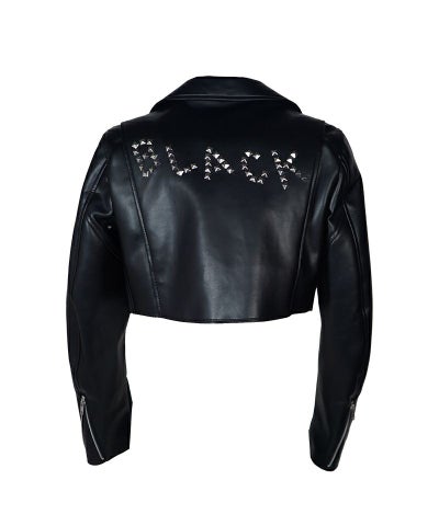 BLACK COMME des GARCONS＞シンセティックレザー／スタッズ ジャケット 