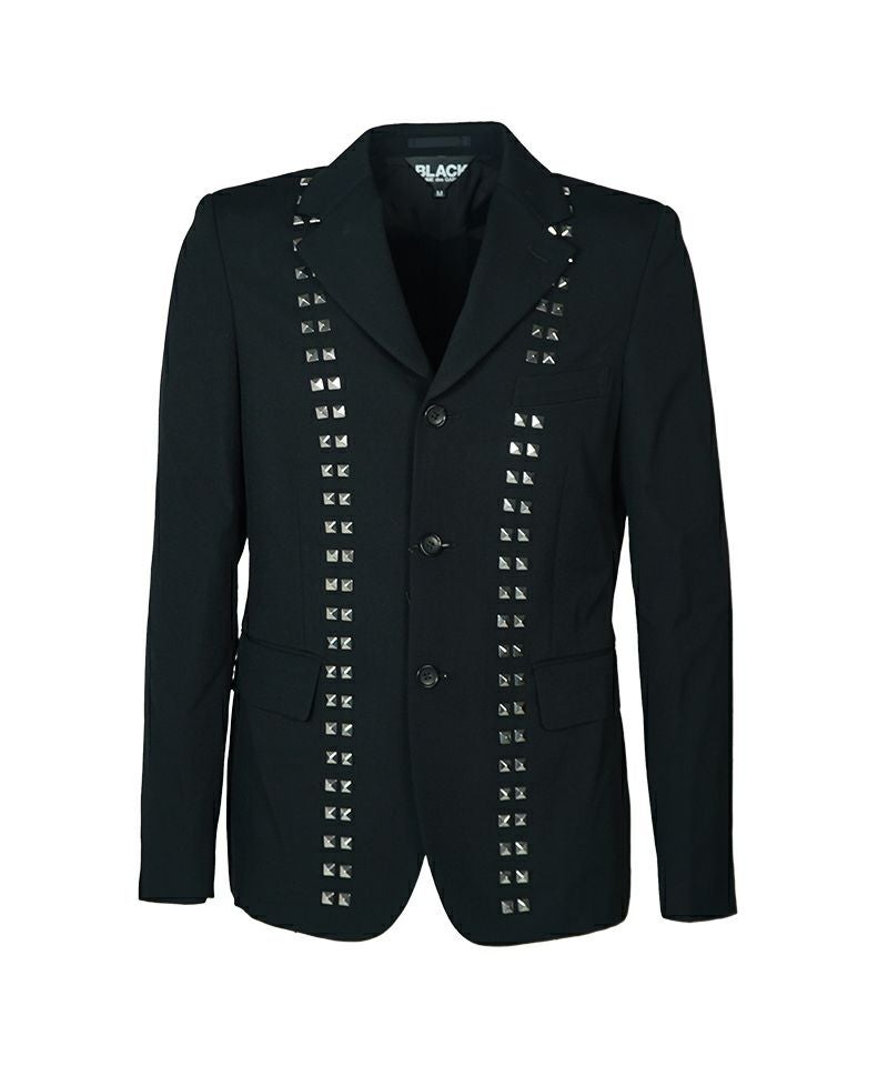 ＜BLACK COMME des GARCONS＞ウールギャバジン／スタッズ ジャケット (1P-J001-052)