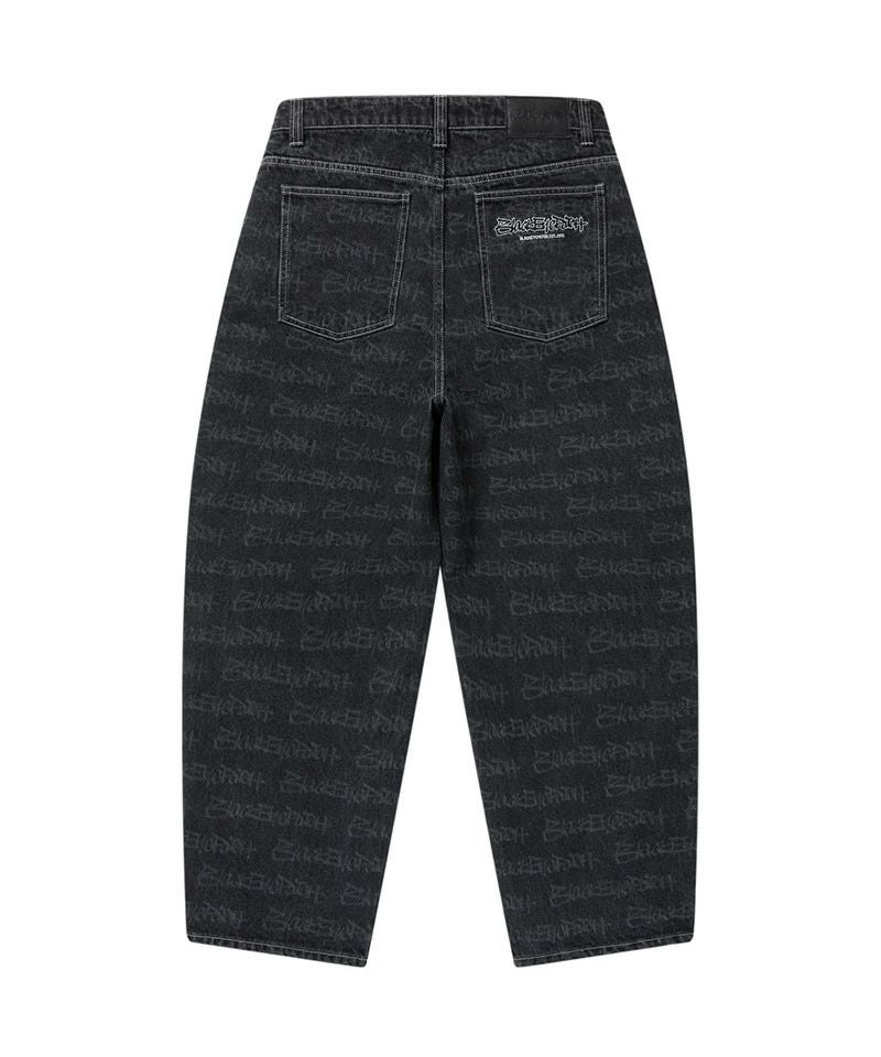 BlackEyePatch＞FASTHAND SCRIPT PATTERNED EXTRA BAGGY JEANS | MAKES
