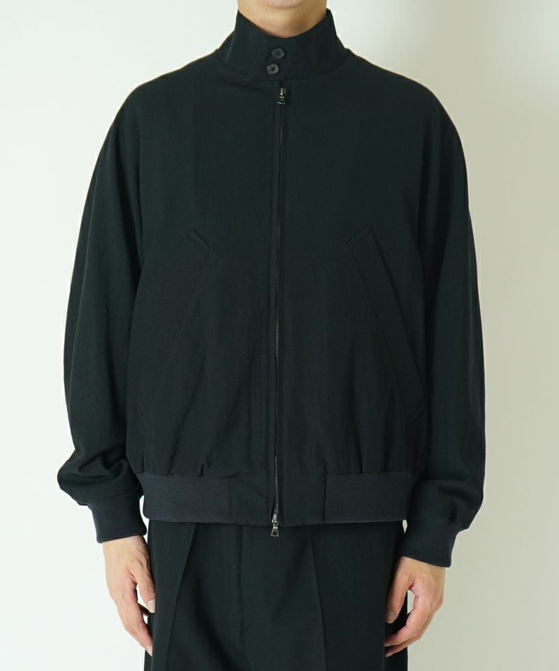 Wool Gabardine Harrington Jacket