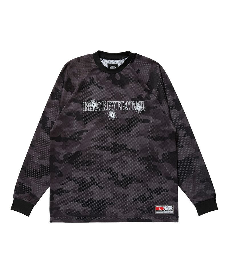 ＜BlackEyePatch＞GUNSHOT STENCIL L/S GAMESHIRT