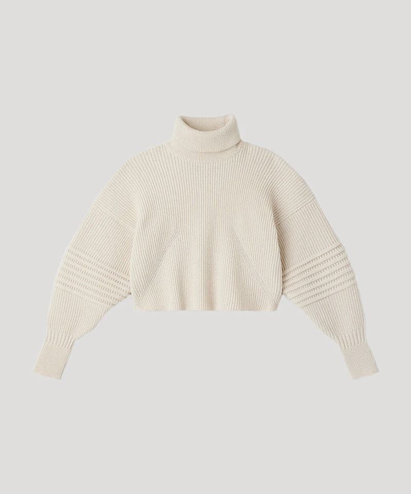 LOW GAUGE GLITTER HIGHNECK CROPPED PULLOVER