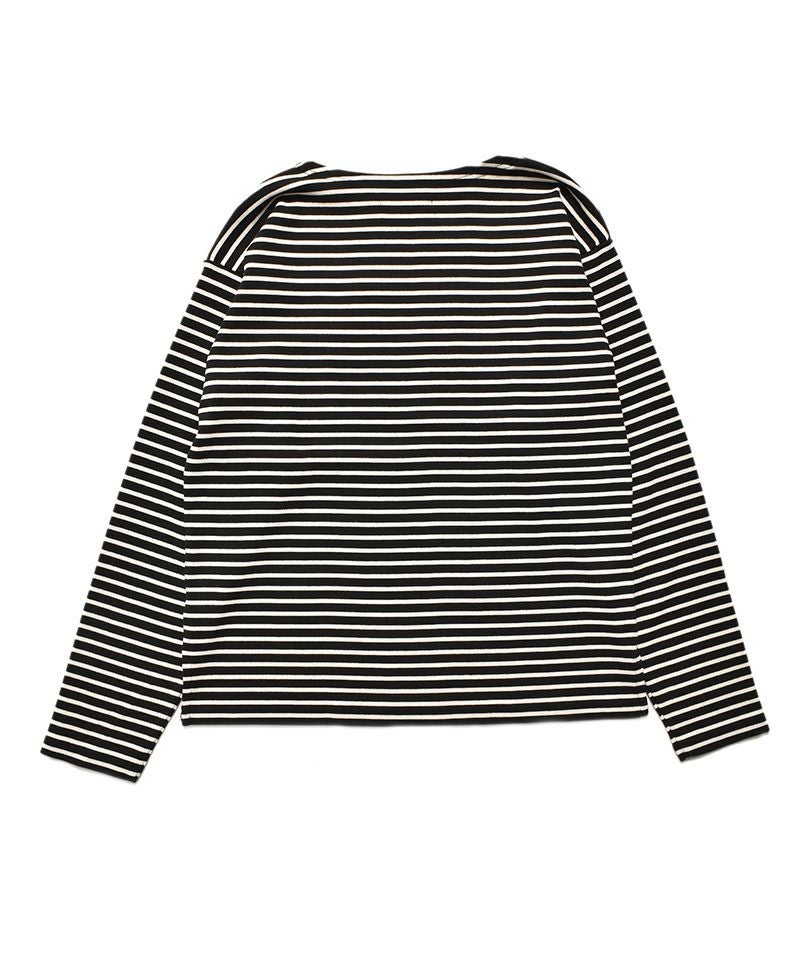 ＜MINEDENIM＞Marine Border Boatneck L/S T-SH