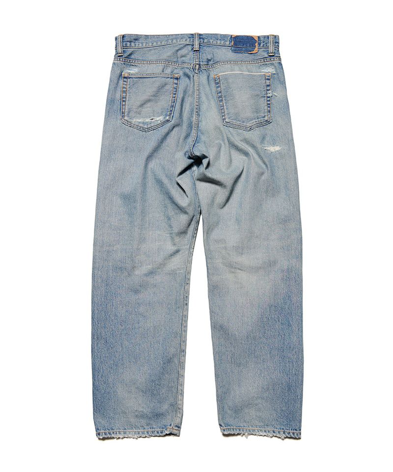 UNIFORM EXPERIMENT リペア加工 DAMAGED DENIM 4 uniform experiment＞DAMAGED DENIM REGULAR-FIT JEANS | MAKES ONLINE