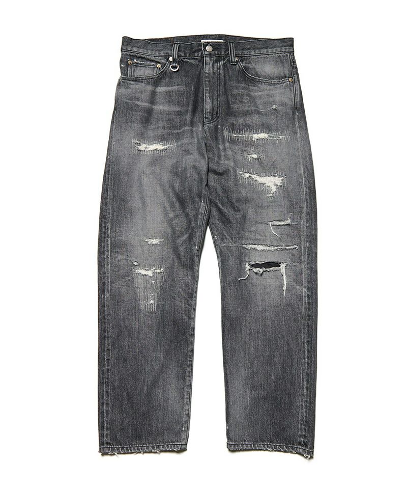 uniform experiment＞DAMAGED DENIM REGULAR-FIT JEANS | MAKES ONLINE