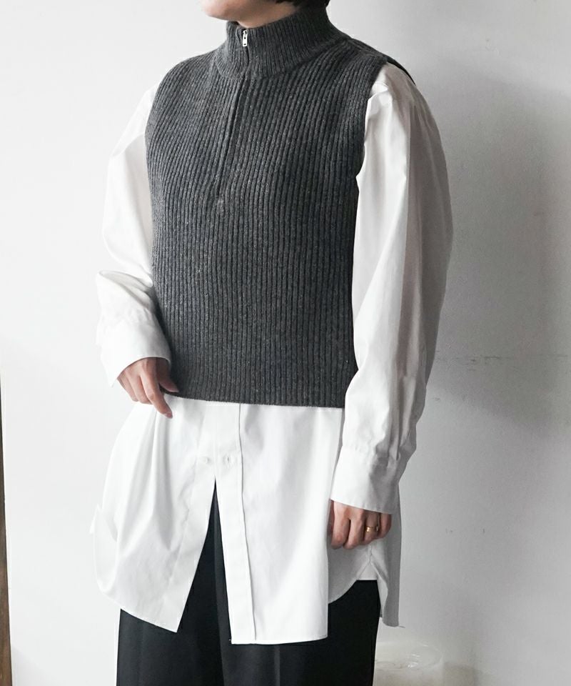 HYKE＞RIBBED KNIT WOOL VEST | MAKES ONLINE STORE