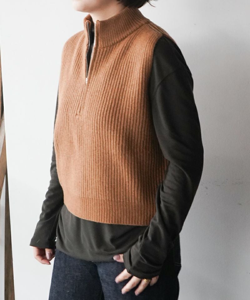 HYKE＞RIBBED KNIT WOOL VEST | MAKES ONLINE STORE