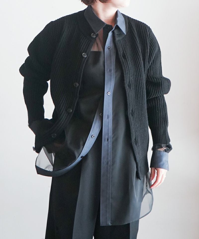 HYKE＞RIBBED KNIT WOOL CARDIGAN | MAKES ONLINE STORE