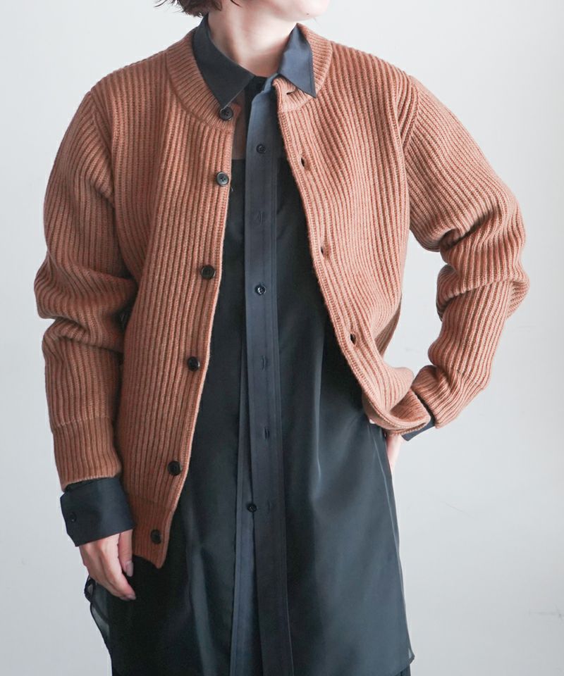 HYKE＞RIBBED KNIT WOOL CARDIGAN | MAKES ONLINE STORE