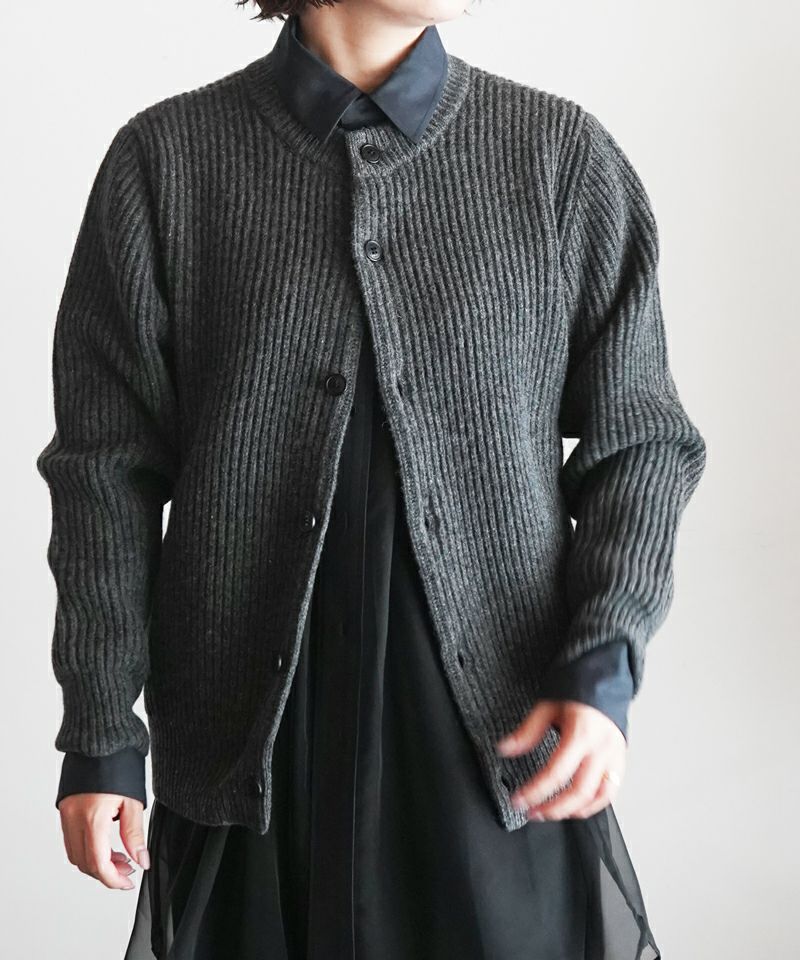 HYKE>RIBBED KNIT WOOL CARDIGAN | MAKES ONLINE STORE HYKE>RIBBED KNIT WOOL CARDIGAN | MAKES ONLINE STORE
