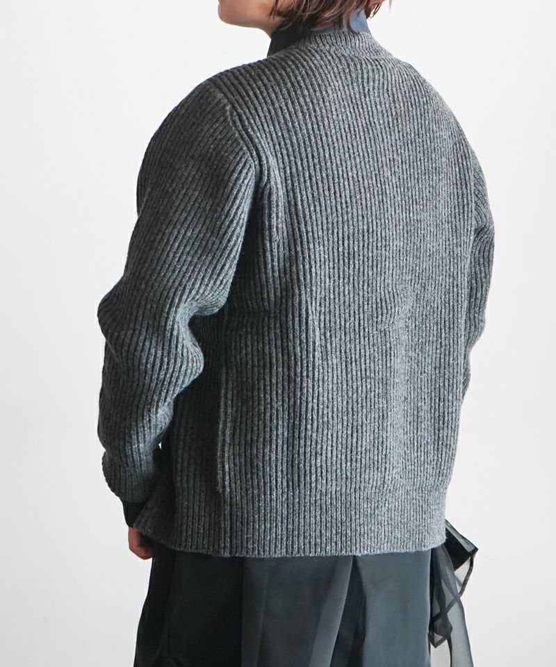 HYKE＞RIBBED KNIT WOOL CARDIGAN | MAKES ONLINE STORE