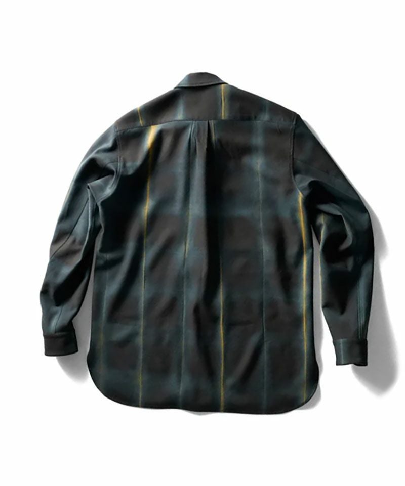 山内＞ウールカシミア・テーラードカラーシャツ-arimatsu check