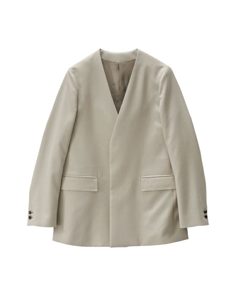 Graphpaper＞Scale Off Flannel Collarless Long Jacket | MAKES