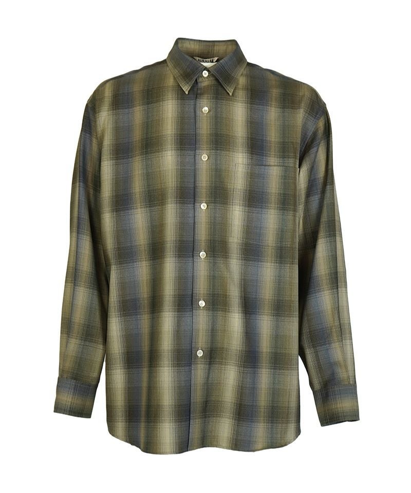 AURALEE＞SUPER LIGHT WOOL CHECK SHIRT | MAKES ONLINE STORE
