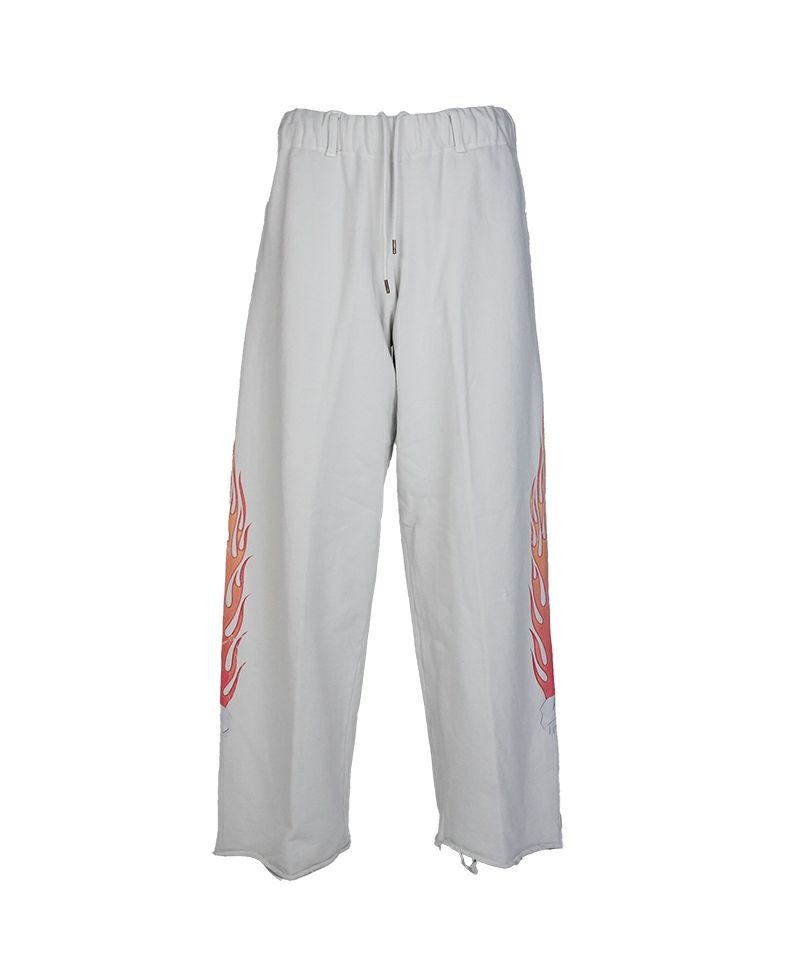 KAMIYA＞“Skull Flame” Distressed Sweat Pants | MAKES ONLINE STORE